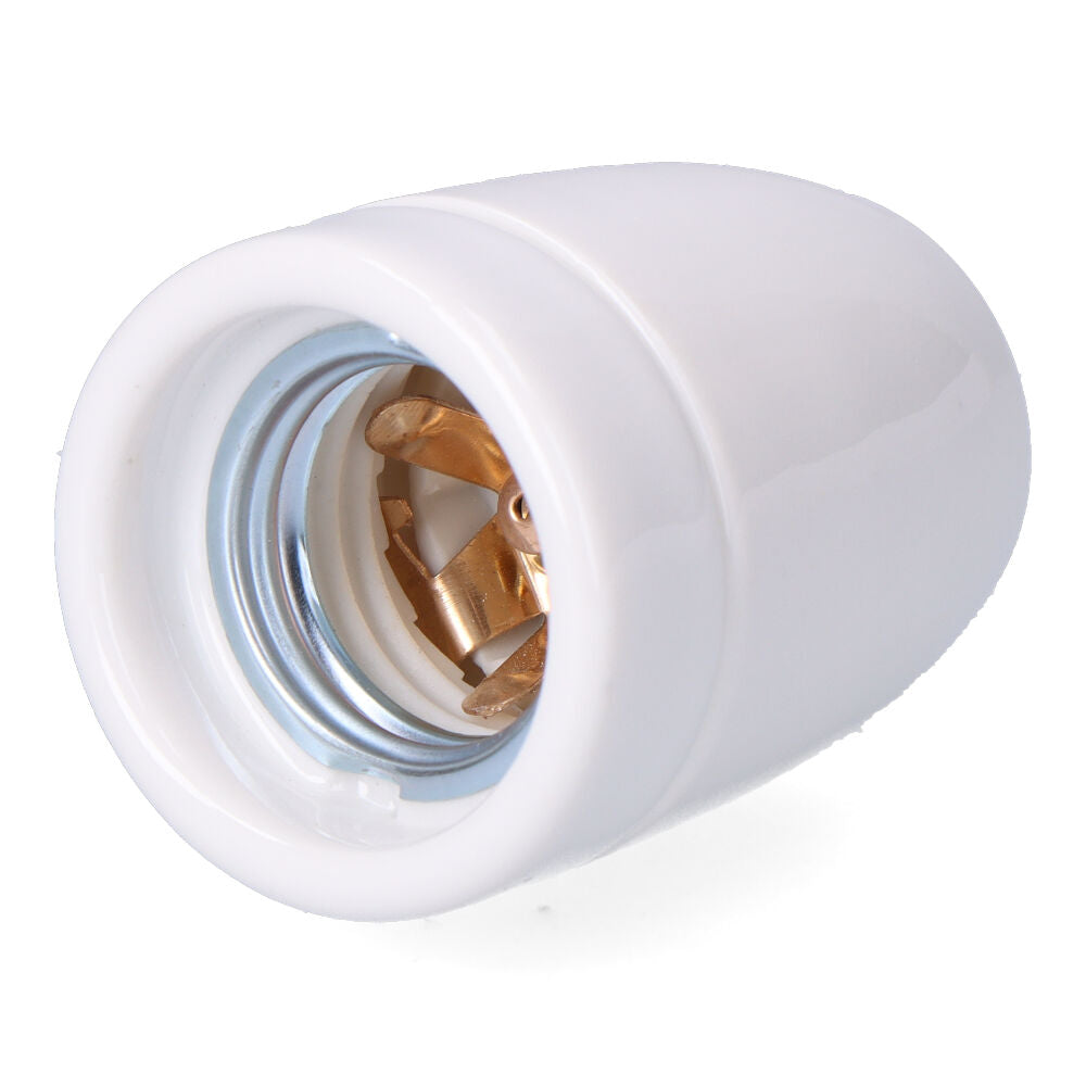 Porta-lÃ¢mpada de cerÃ¢mica vintage e27, 100 w 250 v, branco, Ã¸47 x 59 mm (embalado em pelÃ­cula)_0