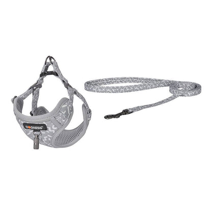 Dog set Dogness harness and leash (Light Grey)_0