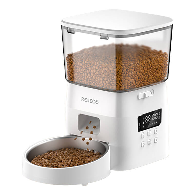 Rojeco 2L Automatic Pet Feeder Button Version (White)_0