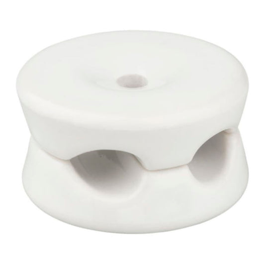 Suporte para cabos porcelana redondo duplo branco, 5 uds Ã¸32 x 18,6 mm_0