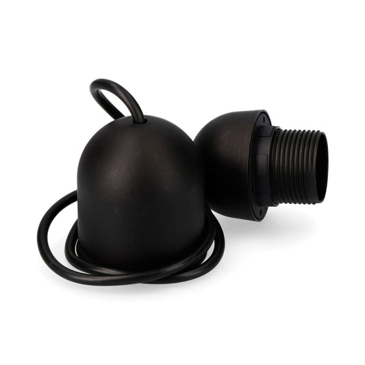 Conjunto suspensÃ£o negro e27 comprimentodo cabo 80cm_0