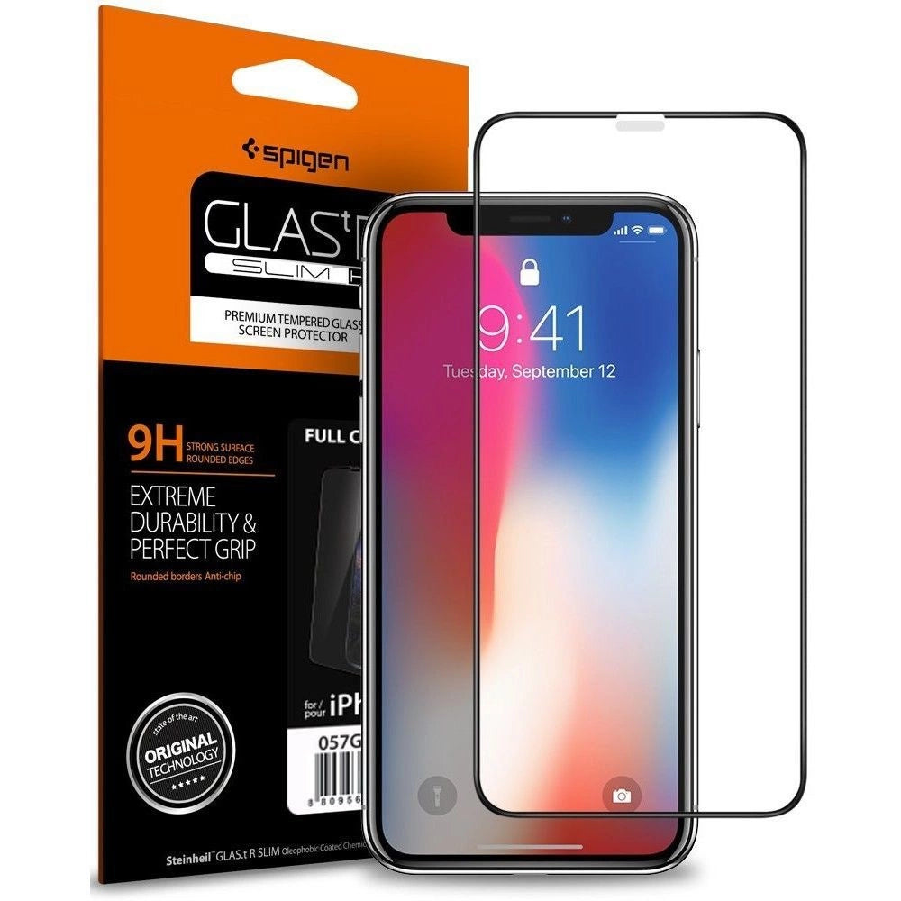 Spigen Glass FC Tempered Glass with Black Frame for iPhone X / XS / 11 Pro_0