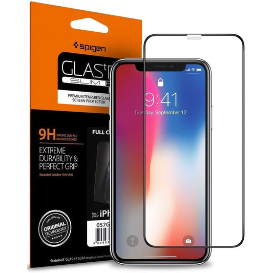 Spigen Glass FC Tempered Glass with Black Frame for iPhone X / XS / 11 Pro_0