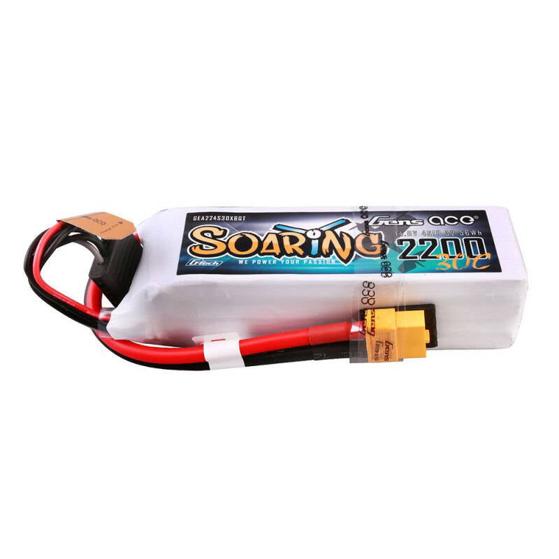 Gens ace G-Tech Soaring 2200mAh 14.8V 30C 4S1P Lipo Battery Pack with XT60 plug_0