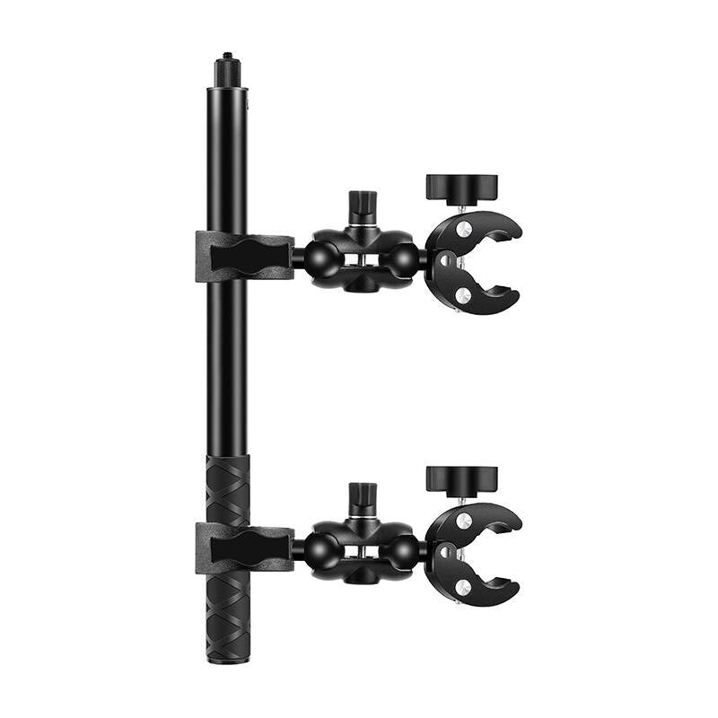 Motorcycle/bicycle mount PULUZ with two clamps and selfie stick 150 cm_0