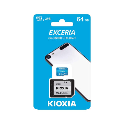 Cartão MicroSD Kioxia Exceria 64GB UHS-I U1 Classe 10 + Adaptador