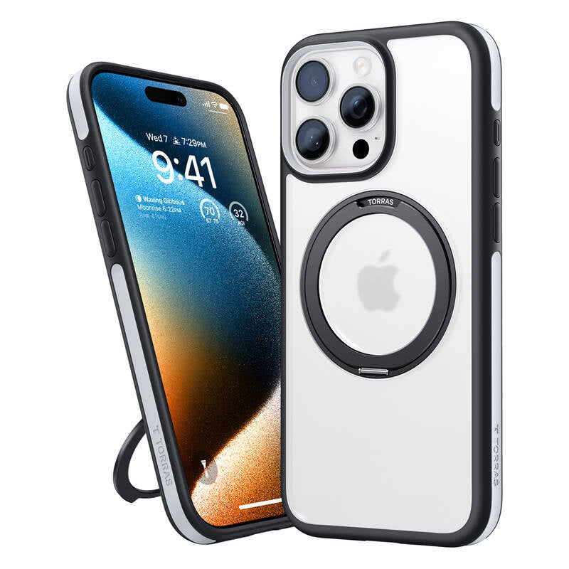 Torras Ostand R Fusion Case for iPhone 16 Pro (Black)_4