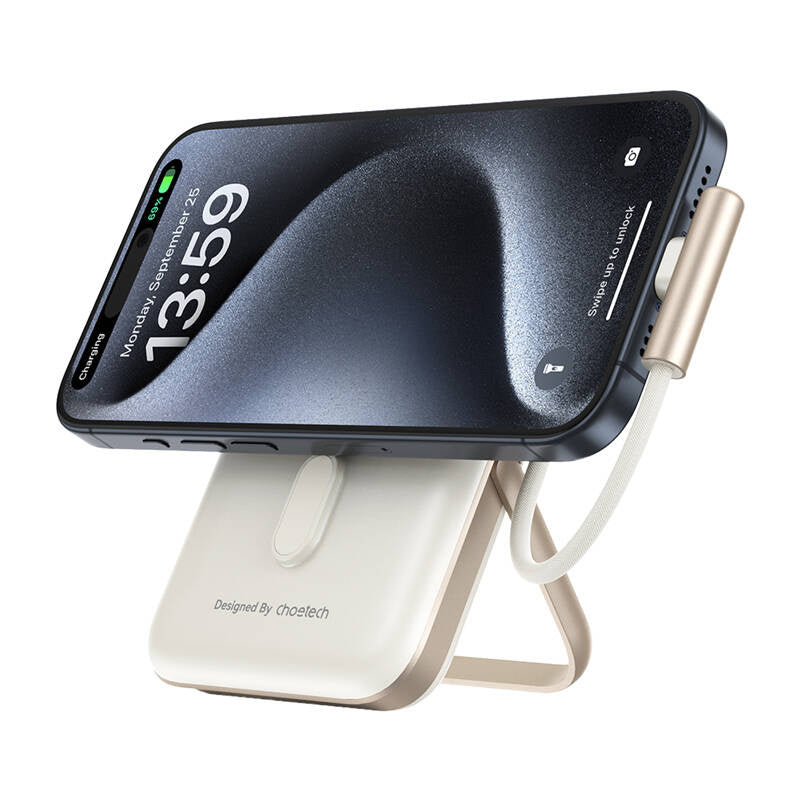 Choetech B735 magnetic powerbank 10000mAh 20W PD + USB-C cable (white)_1