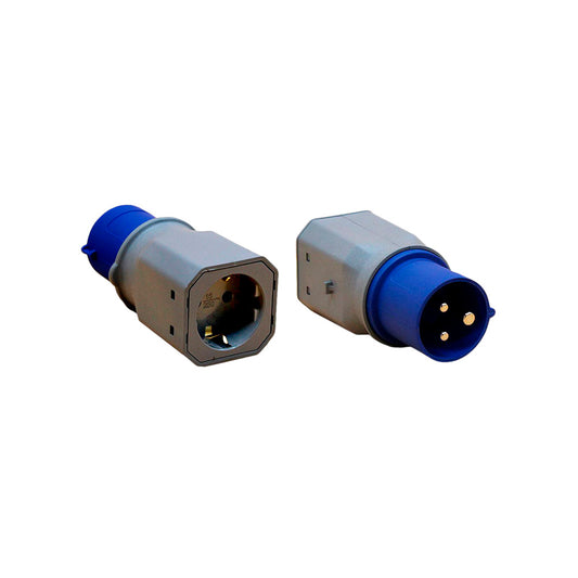 Adaptador cetac macho para schuko fÃªmea, 2p+t, 250 v 16 a, azul e cinza_0