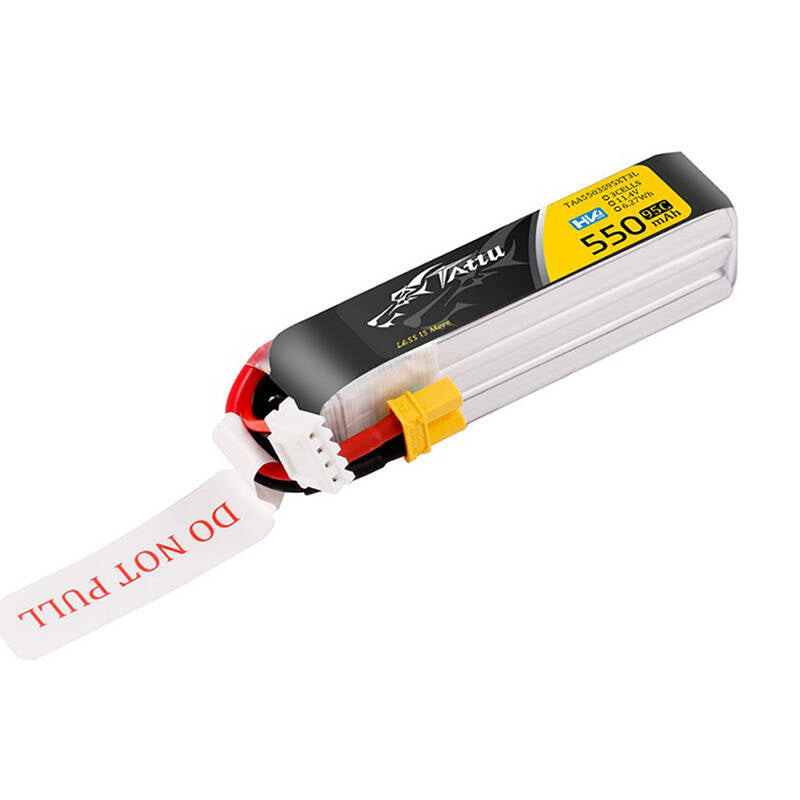 Tattu 3s 550mAh 95C 11.4V HV Lipo Battery with XT30 Plug Long-Pack_4
