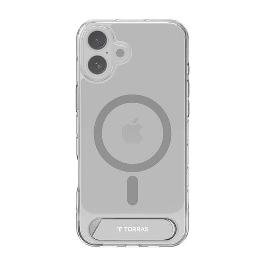 Torras Pstand Series Case for iPhone 16 (Transparent)_0