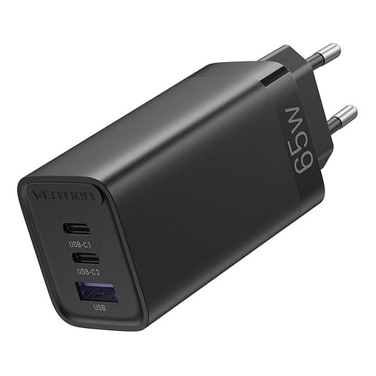 Vention FEDB0-EU 2xUSB-C 1xUSB-A 65W/30W/30W GaN network charger (black)_0