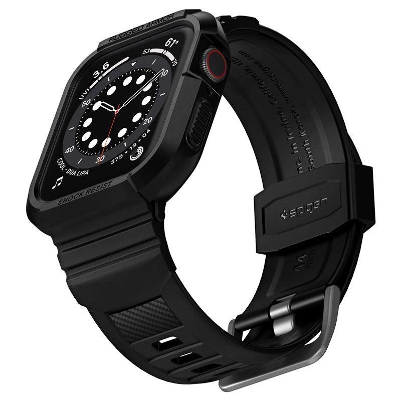Spigen Rugged Armor Pro Case with Strap for Apple Watch 4 / 5 / 6 / 7 / 8 / SE (44/45 mm) - Black_11