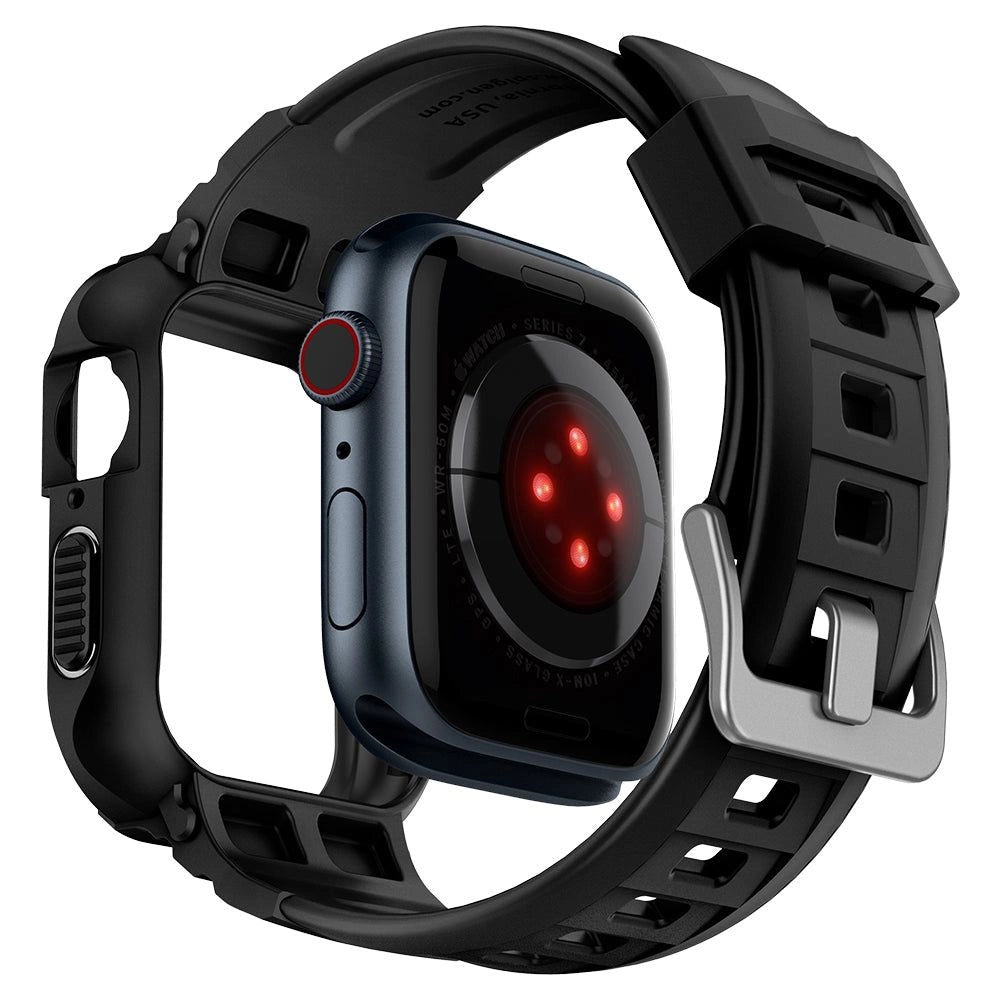 Spigen Rugged Armor Pro Case with Strap for Apple Watch 4 / 5 / 6 / 7 / 8 / SE (44/45 mm) - Black_1