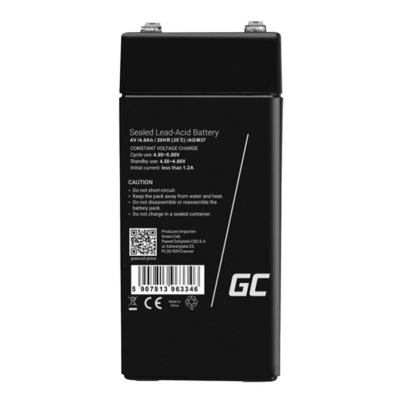 Green Cell AGM VRLA 4V 4Ah maintenance-free battery for the alarm system, cash register, toys_3