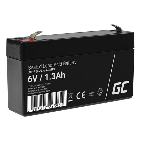 Maintenance-free AGM VRLA Battery Green Cell AGM13 6V 1.3Ah (for alarm system, cash register, toy)_0