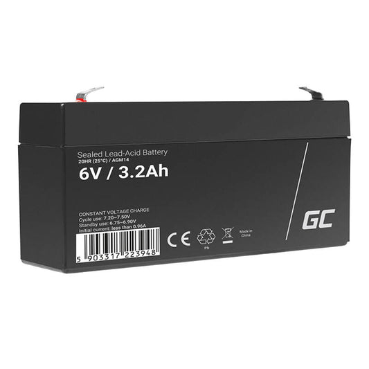 Maintenance-free AGM VRLA Battery Green Cell AGM14 6V 3.2Ah (for alarm system, cash register, toy)_0
