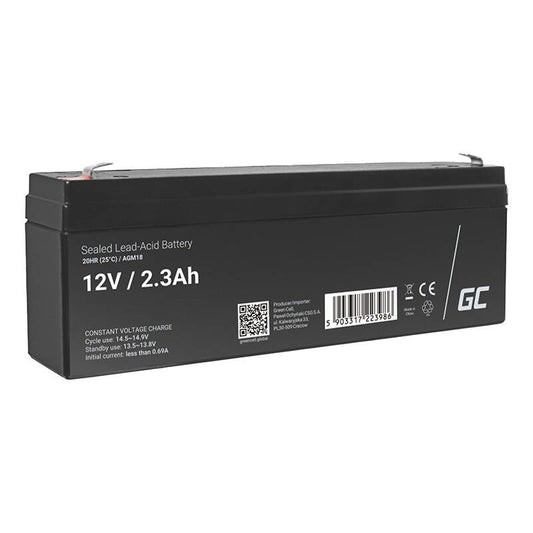 Maintenance-free AGM VRLA Green Cell AGM18 12V 2.3Ah Battery (for alarm system, cash register, toy)_0