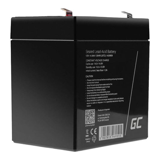 Maintenance-free AGM VRLA Battery Green Cell AGM59 12V 4Ah (for UPS, toys, cash registers, scales)_0