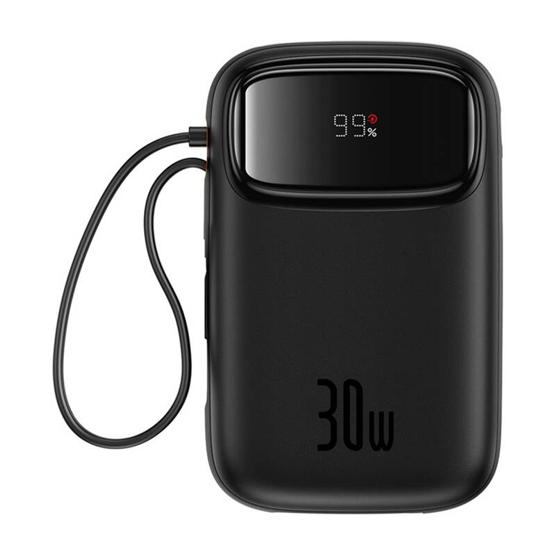 Baseus QPow 2 30W 10000mAh Power Bank with Built-in USB-C Cables - Black_1