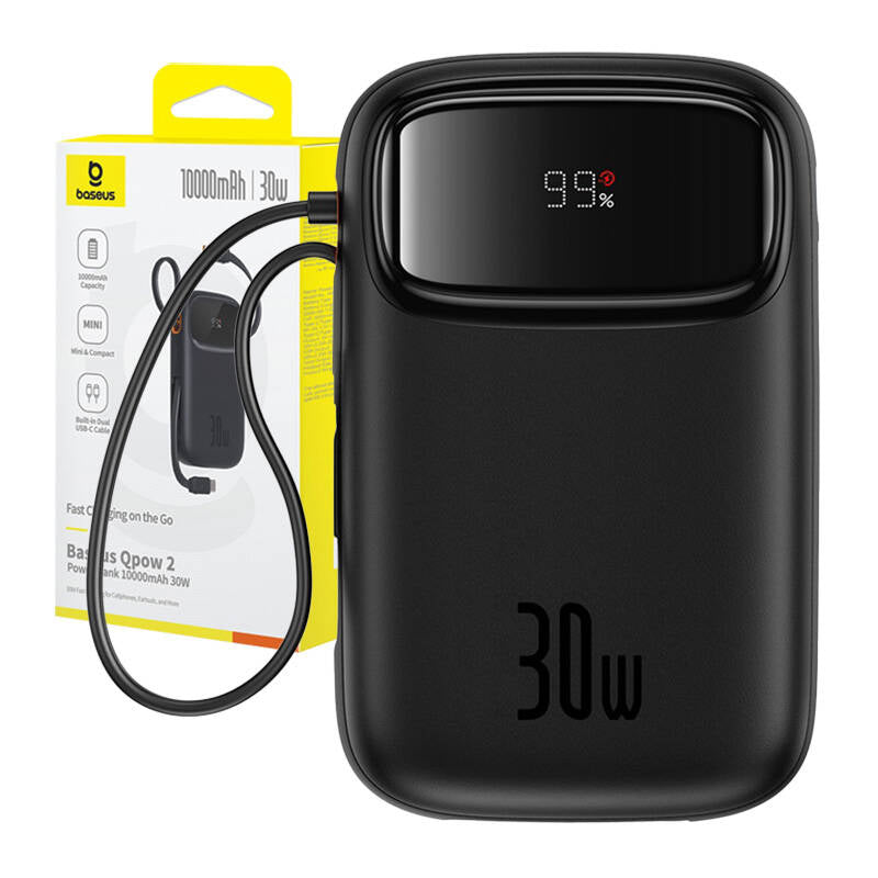 Baseus QPow 2 30W 10000mAh Power Bank with Built-in USB-C Cables - Black_17