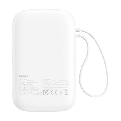 Baseus QPow 2 30W 10000mAh Power Bank with Built-in USB-C Cables - White_3