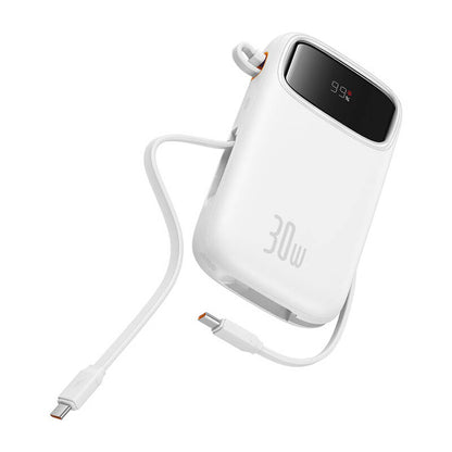 Baseus QPow 2 30W 10000mAh Power Bank with Built-in USB-C Cables - White_9