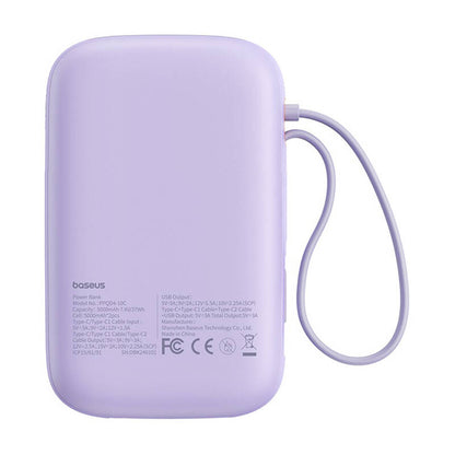 Baseus QPow 2 30W 10000mAh Power Bank with Built-in USB-C Cables - Purple_3