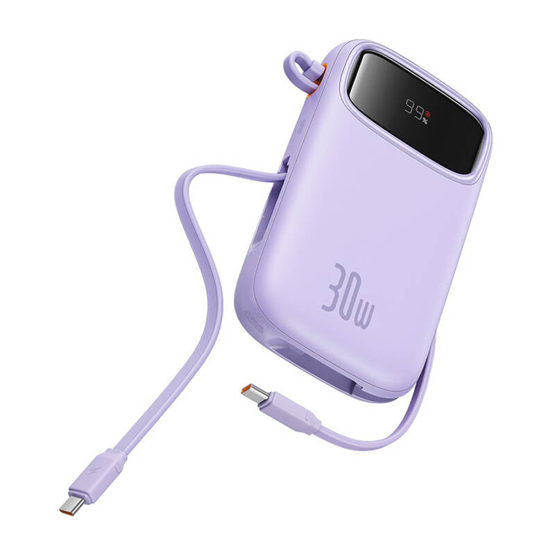 Baseus QPow 2 30W 10000mAh Power Bank with Built-in USB-C Cables - Purple_9