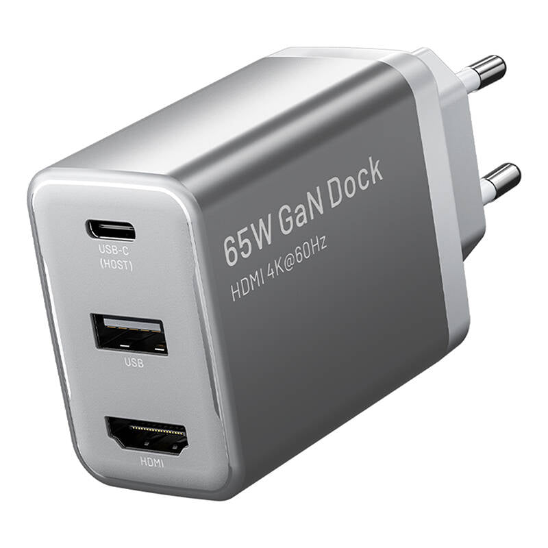 Vention FJAH0-EU USB(C+A)+HDMI GaN mains charger (60W/5W/4K@60Hz) (grey)_0