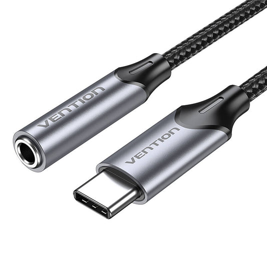 Conversor Vention BGMHF/ Jack 3.5 Hembra - USB Tipo-C Macho/ 1m/ Gris_0