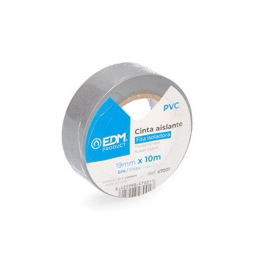 Fita isolante 10m x 19mm cinza alta qualidade_0