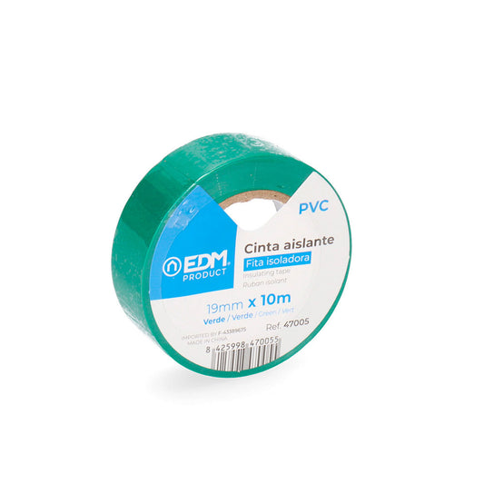 Fita isolante 10m x 19mm verde alta qualidade_0