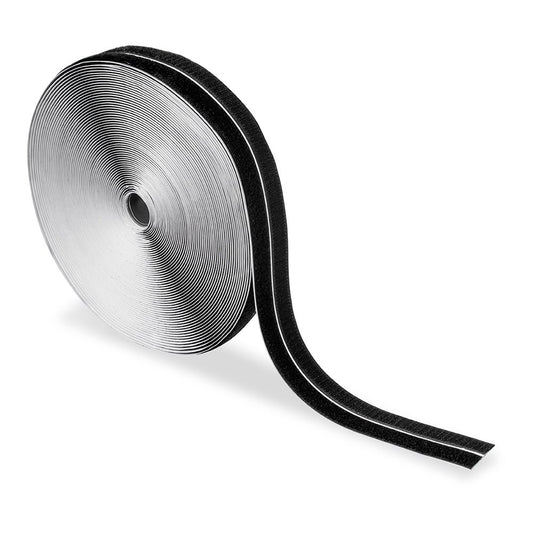 Rolo adesivo de fecho de gancho e laÃ§o, 20 mm x 25 m, preto_0