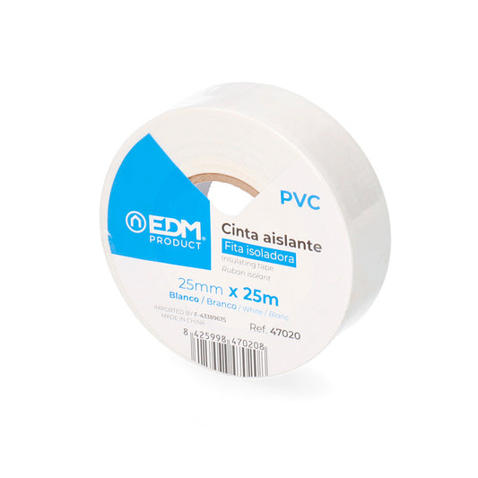 Fita isolante 25m x 25mm branca edm alta qualidade_0