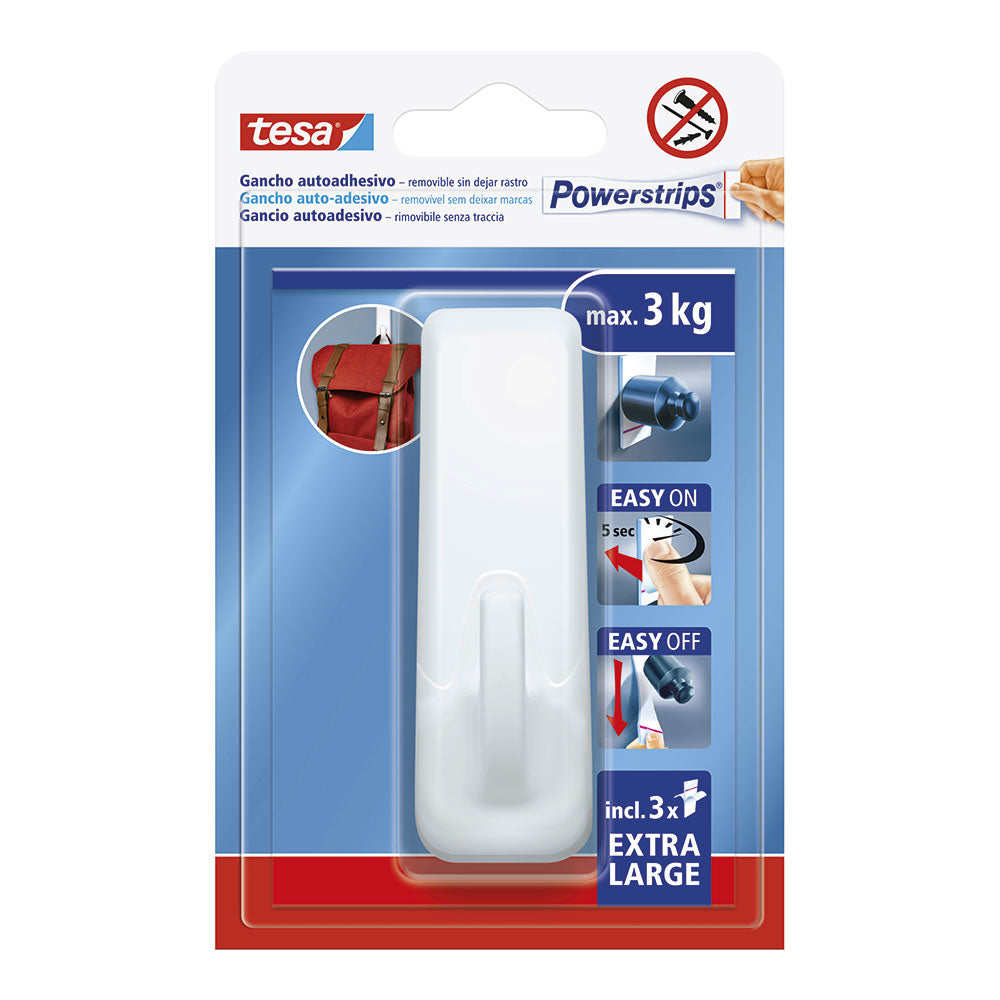 Gancho autoadesivo powerstrips xl, branco retangular_0