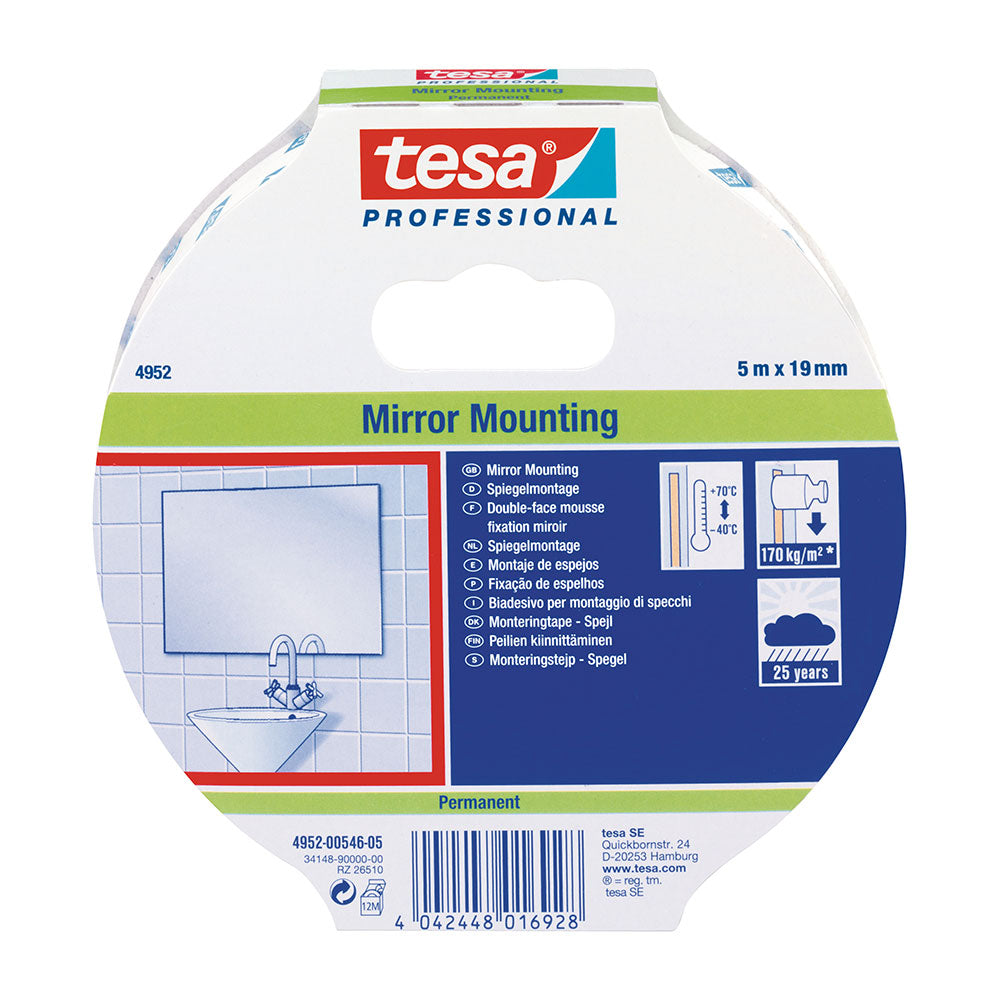 Fita dupla face montagem espelhos 5m x 19mm 4952 tesa_0