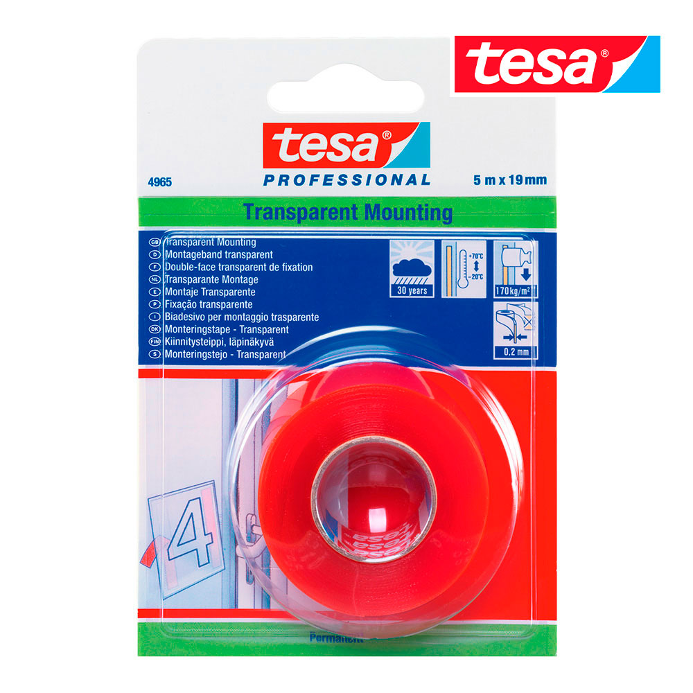 Fita dupla face vermelho exterior premium 5m x 19mm 4965 tesa_0