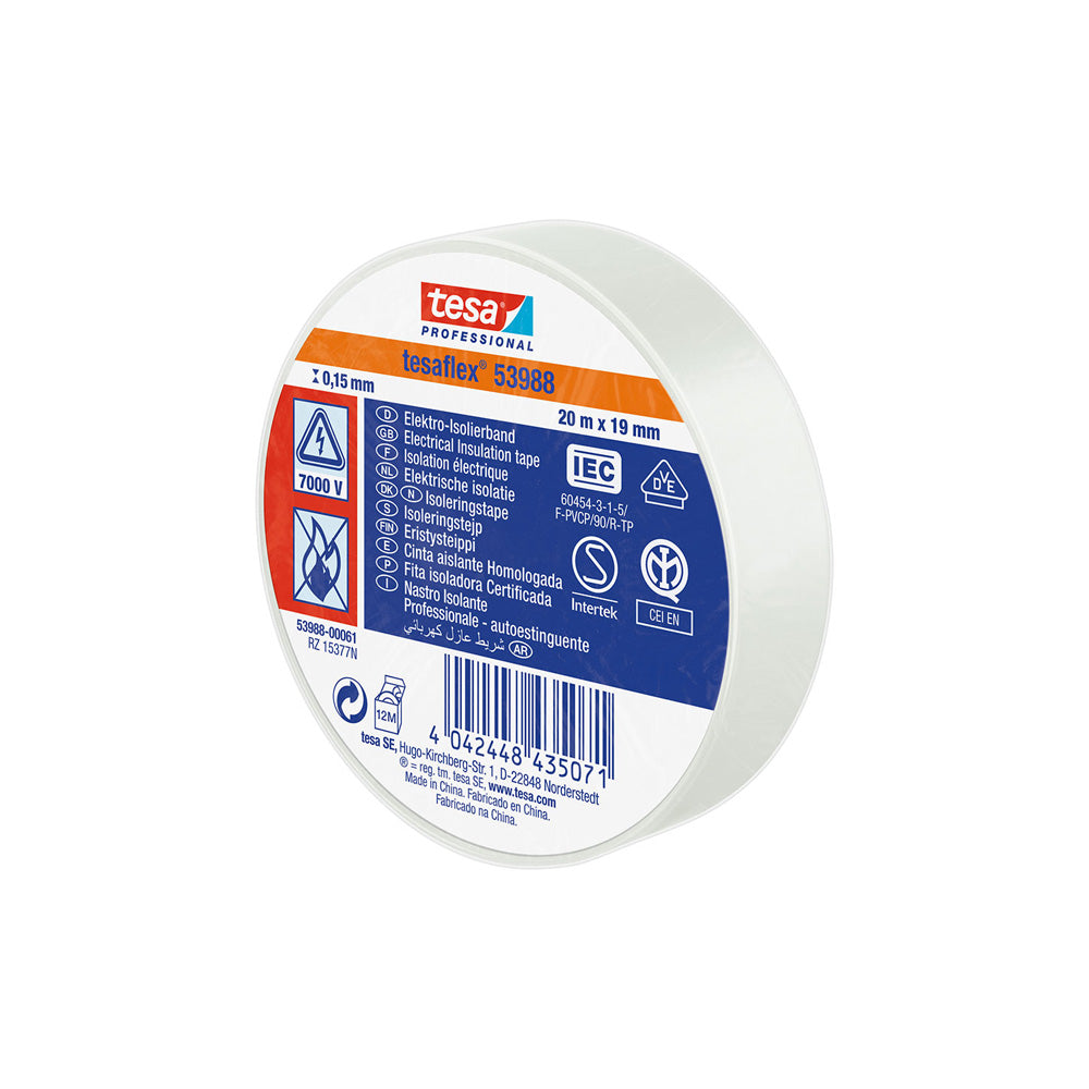 Fita isolante homologada branca 20m x 19mm 53988 tesa_0