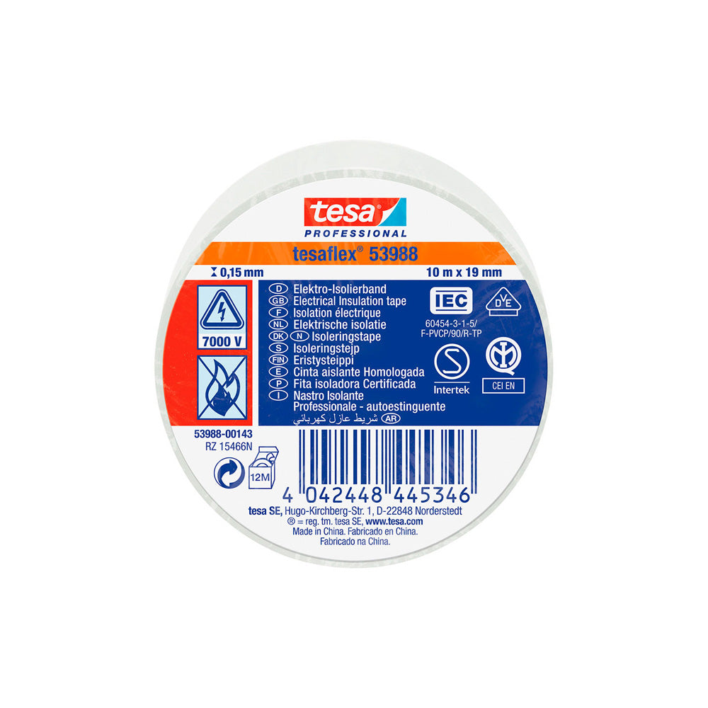 Fita isolante homologada branca 10m x 19mm 53988 tesa_0