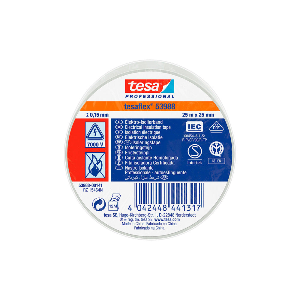 Fita isolante homologada branca 25m x 25mm 53988 tesa_0