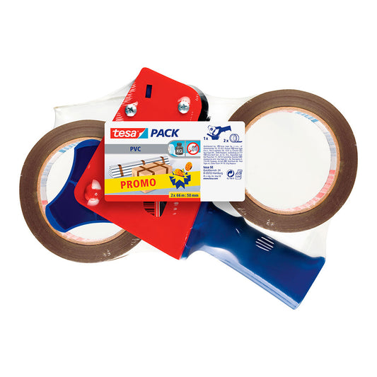 Tesa Tesapack Abroller Promo inkl. 2 Packb. braun 66m x 50mm_0