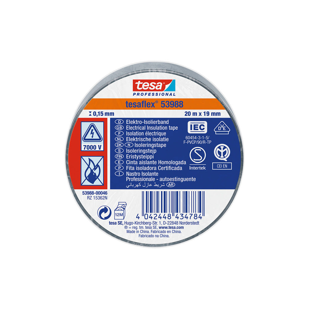 Fita isolante homologada cinzento 20m x 19mm 53988 tesa_0