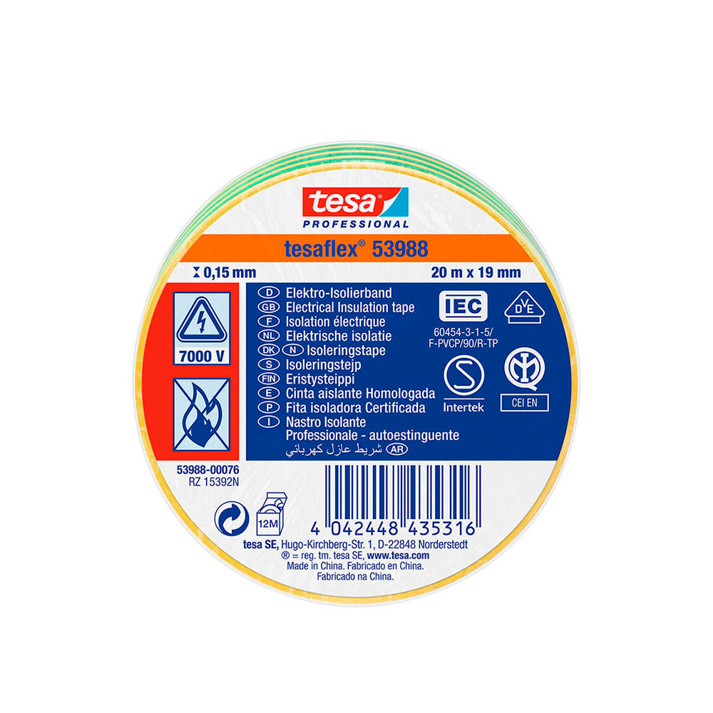 Fita isolante homologada dois tons 20m x 19mm 53988 tesa_0