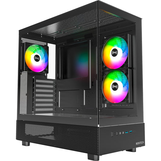 Caixa ATX Montech XR RGB Vidro Temperado Preto
