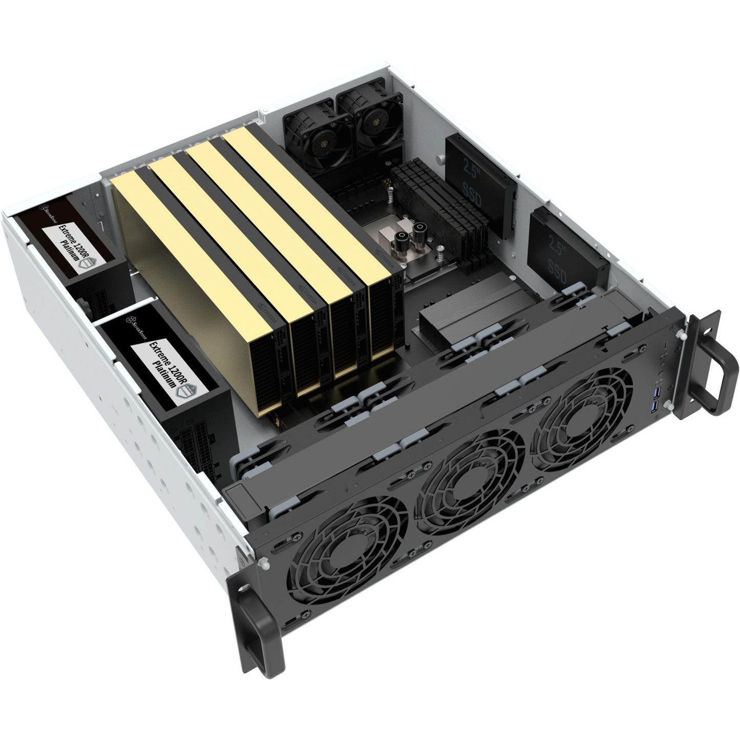 Caixa Servidor SilverStone RM31 3U Rack ATX E-ATX Preta