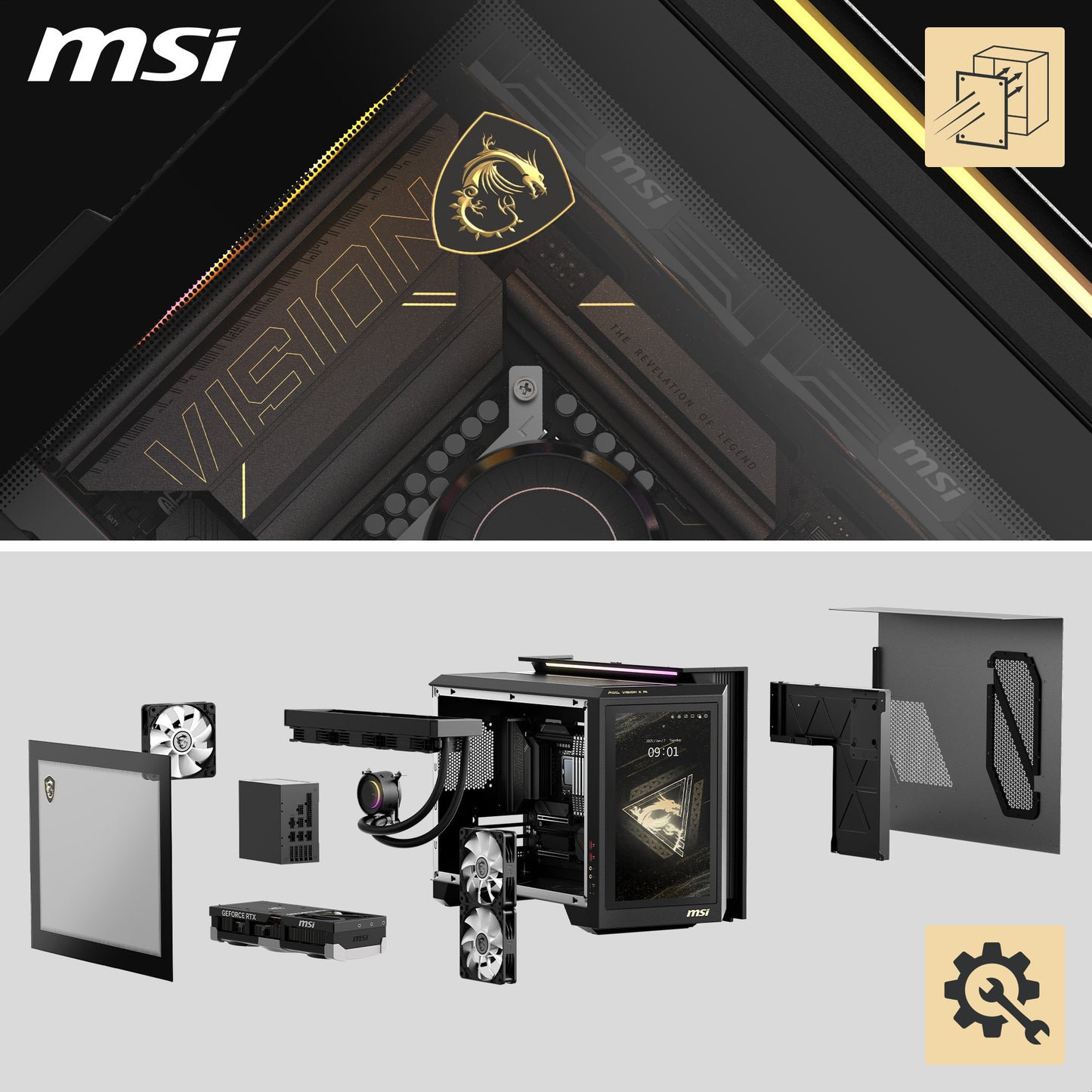 Gaming PC MSI MEG Vision X AI 2NVR7-236AT i7 Ultra RTX 5070 Ti 64GB 2TB W11