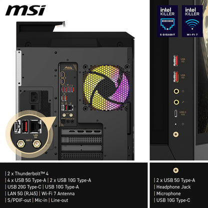 Gaming PC MSI MEG Vision X AI 2NVR7-236AT i7 Ultra RTX 5070 Ti 64GB 2TB W11