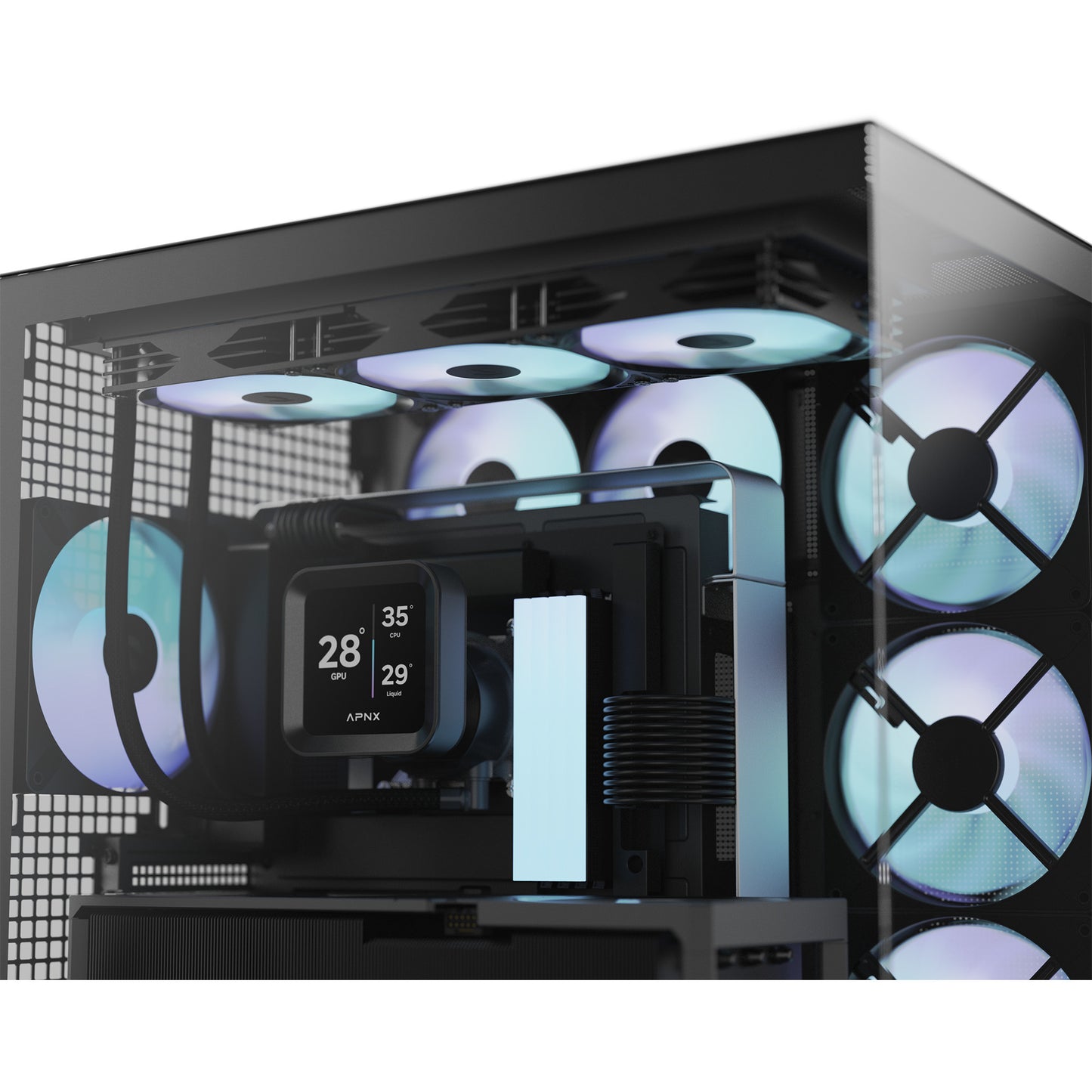 Caixa PC APNX V2-F Midi Tower RGB Vidro Temperado Preta