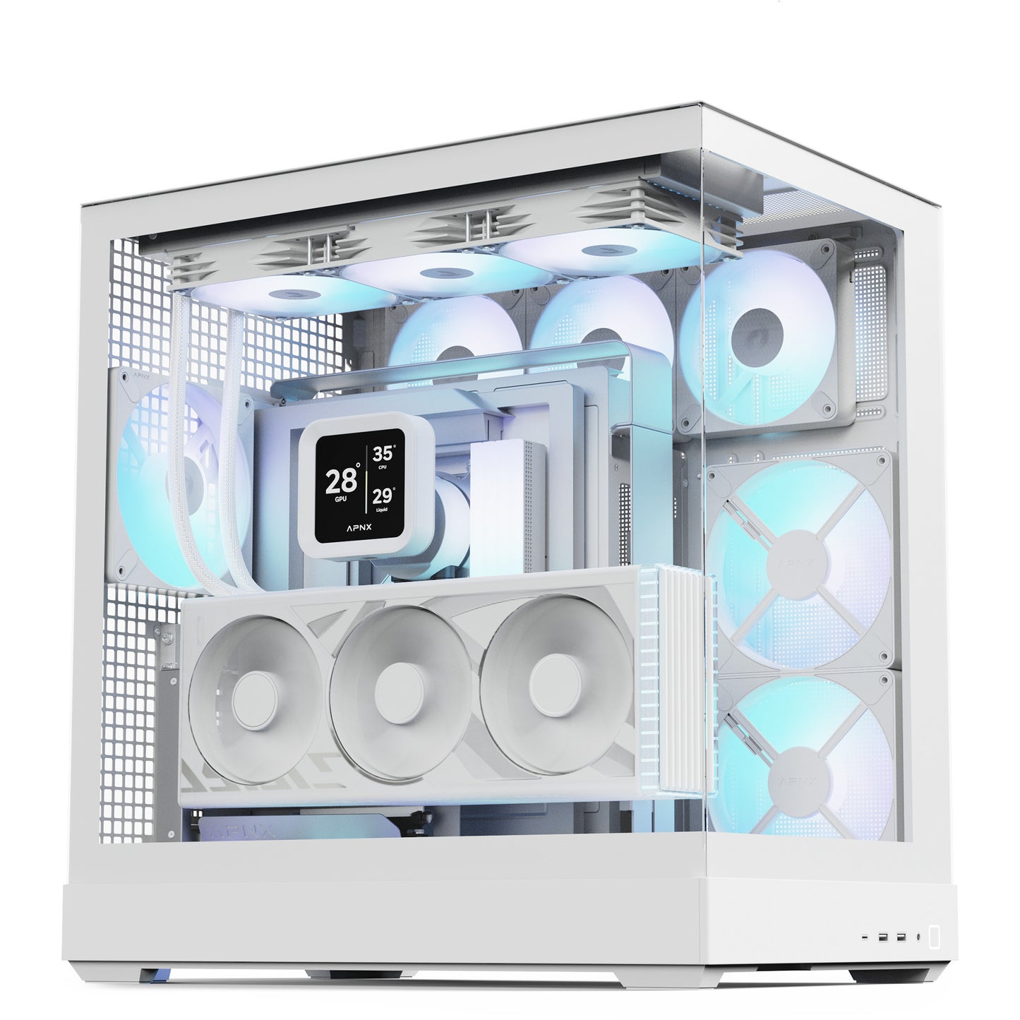Caixa PC APNX V2-F-WT-v1 Midi Tower ATX RGB Branca